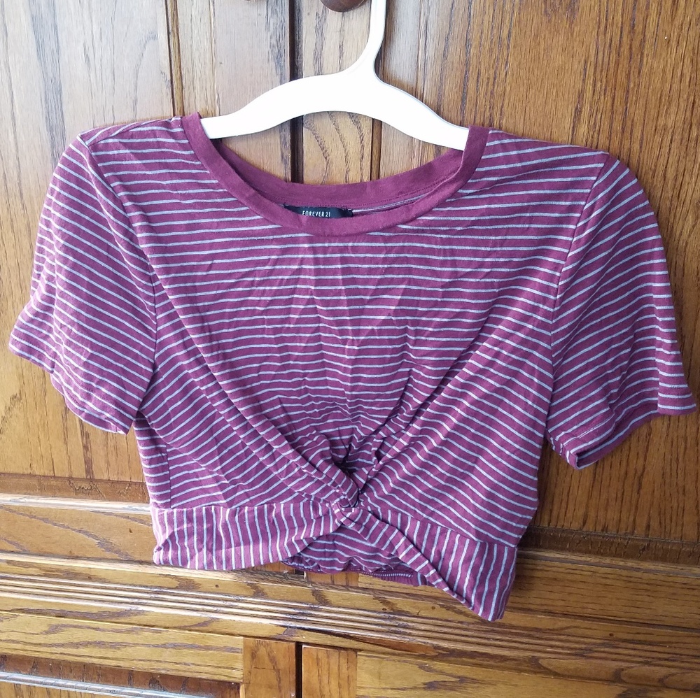 F21 Striped Crop Top